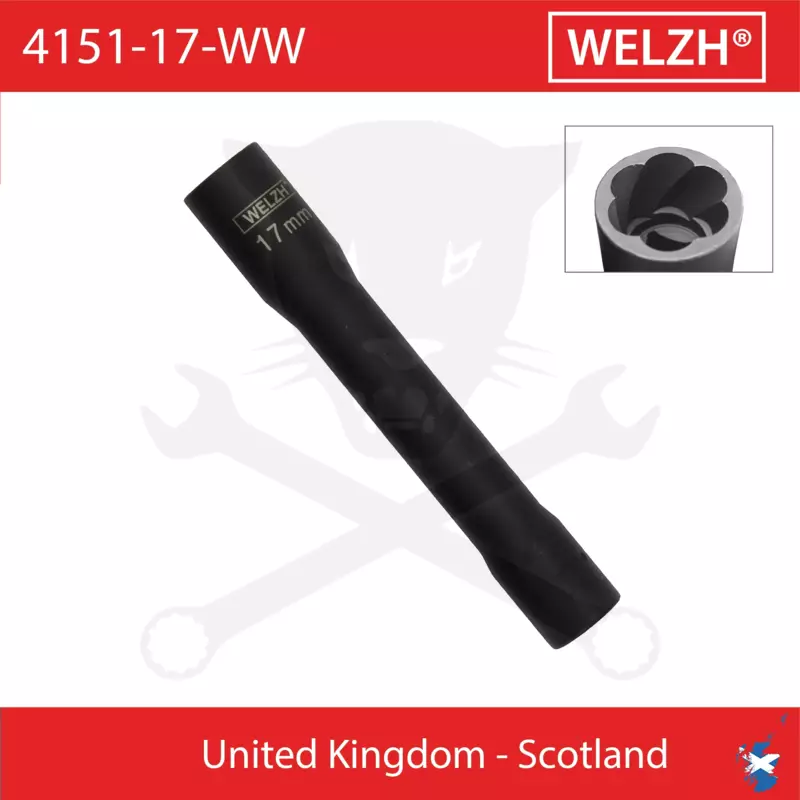 Csavarkiszedő és kerékőr leszedő kulcs 1/2" hosszú 17 mm