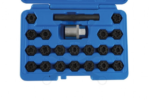 Kerékör kulcs készlet VW gyári kerékőrökhöz -lóhere minta- 22 db-os