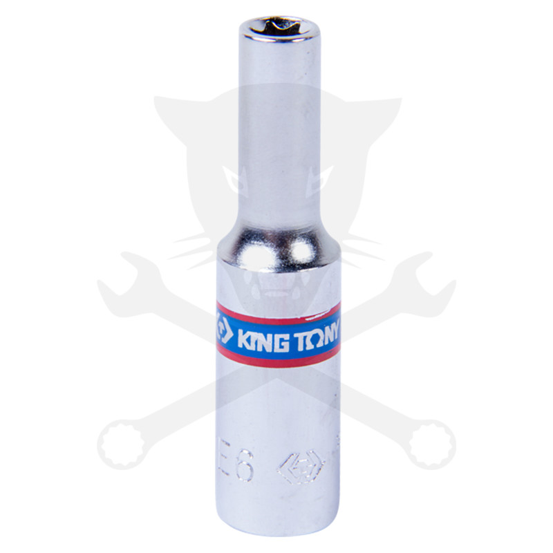 Dugókulcs - crowafej 1/4" belső torx hosszított E06 KingTony