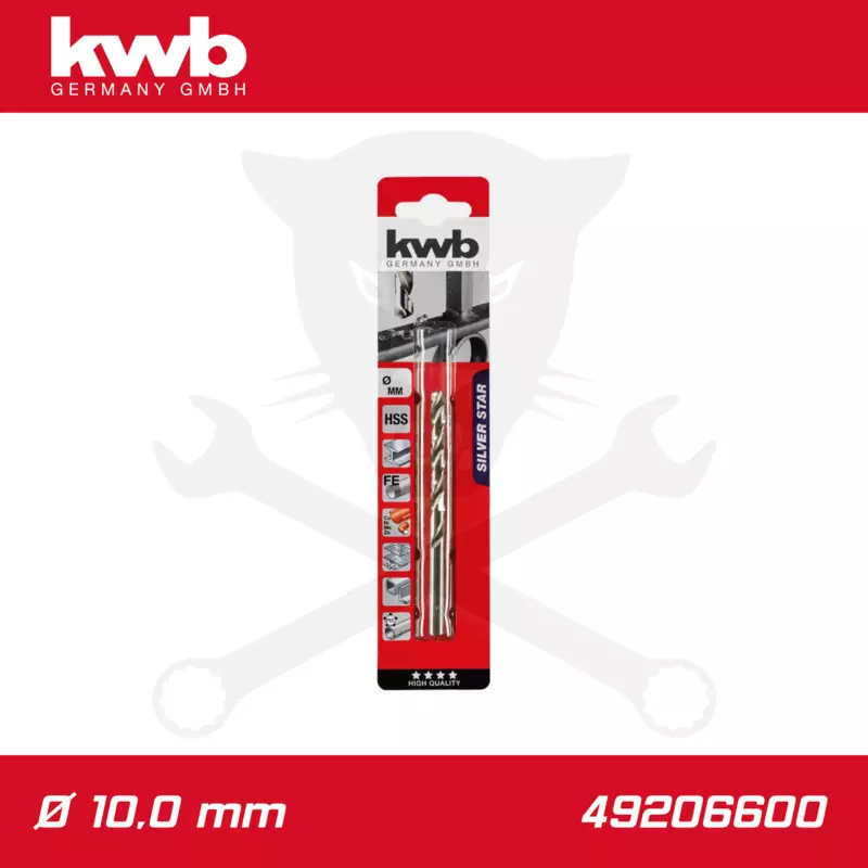 Csigafúró 10,0 mm HSS-G DIN 338 Silver Star, profi - KWB