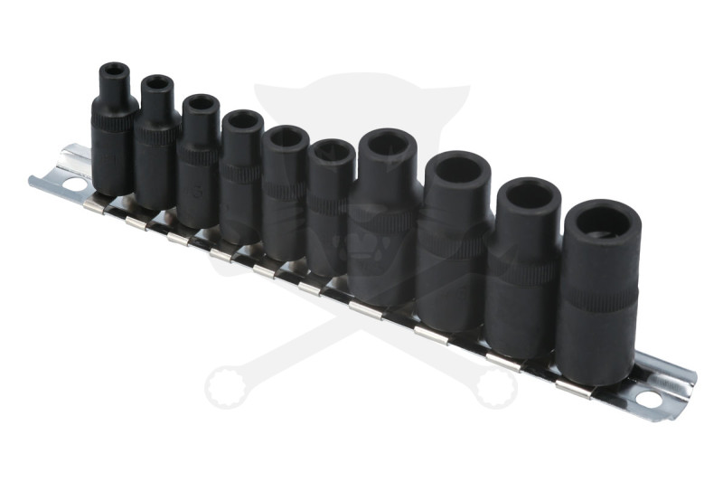 Adapter készlet menetfúrókhoz 10 db-os 4 lapú M1.5-M14 -mágneses- Laser