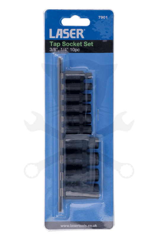 Adapter készlet menetfúrókhoz 10 db-os 4 lapú M1.5-M14 -mágneses- Laser