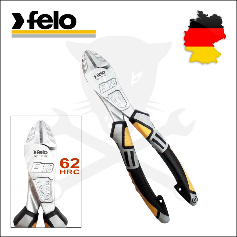 Fogó oldalcsípő 180 mm 60-64 HRC - erősített  F18 ipari - Felo