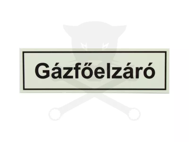 Tábla utánvilágítós öntapadós Gázfőelzáró 60x200 UV200