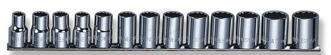 Dugókulcs - crowafej készlet 1/2" 12 sz. COLOS 13 db-os Jonnesway