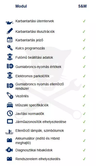 Autodata S&M - 1 éves előfizetés magyar nyelvű - 1 felhasználó
