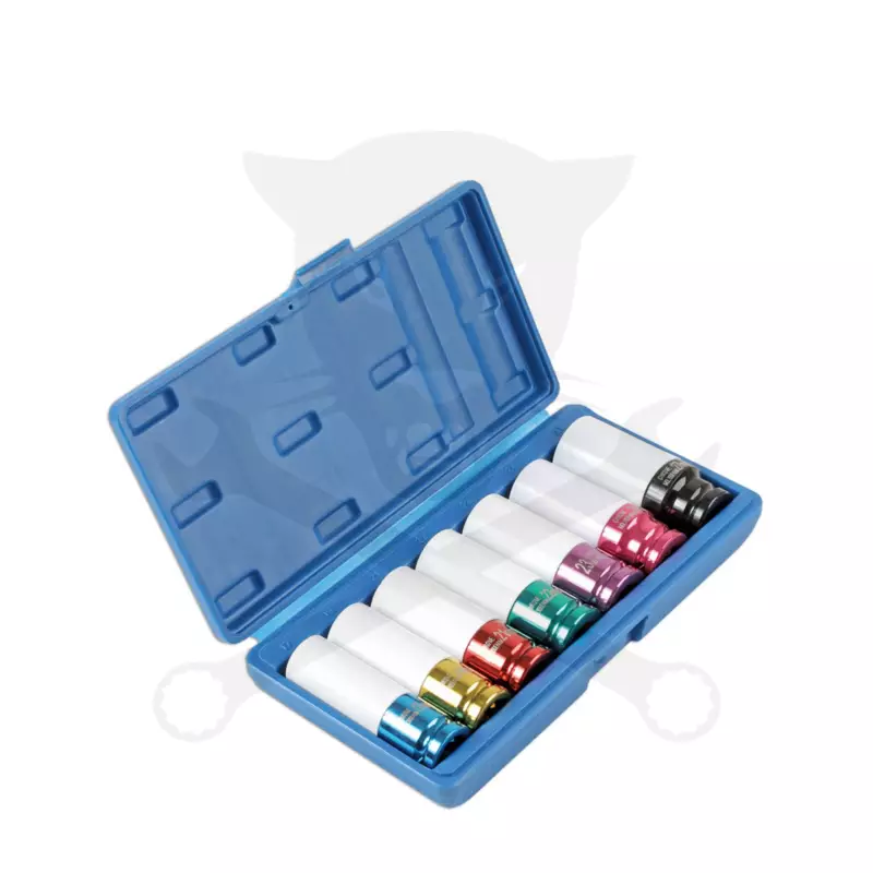 Légkulcsfej készlet 1/2" 7 db-os alufelnihez 17-19-21-22-23-24-27 mm