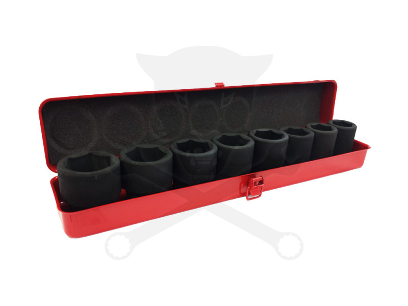 Légkulcsfej készlet 3/4"  8 db 1" - 1-1/2" colos rövid 6 l. - Genius