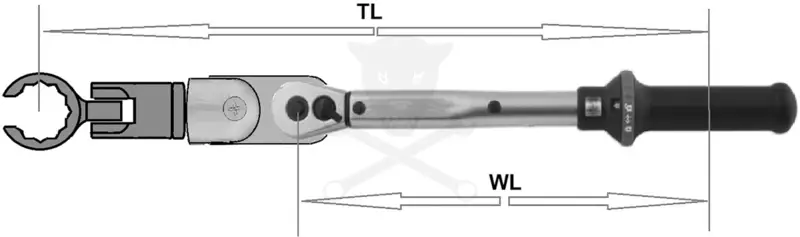 Nyomatékkulcs speciális 3/8"-os adapter csuklós CrowFoot