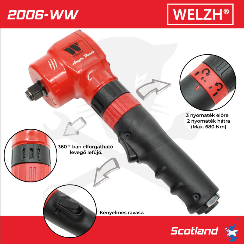 Légkulcs 1/2" 680 Nm "Rúd alakú" CSAK: 90 mm "A SAROK FENEVAD" Welzh