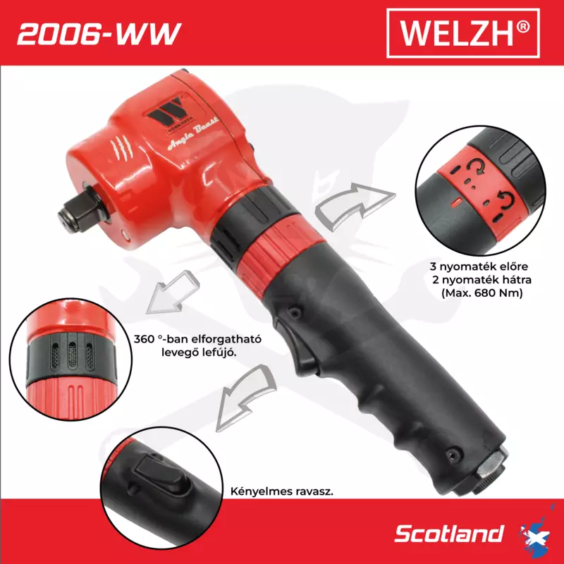 Légkulcs 1/2" 680 Nm "Rúd alakú" CSAK: 90 mm "A SAROK FENEVAD" Welzh