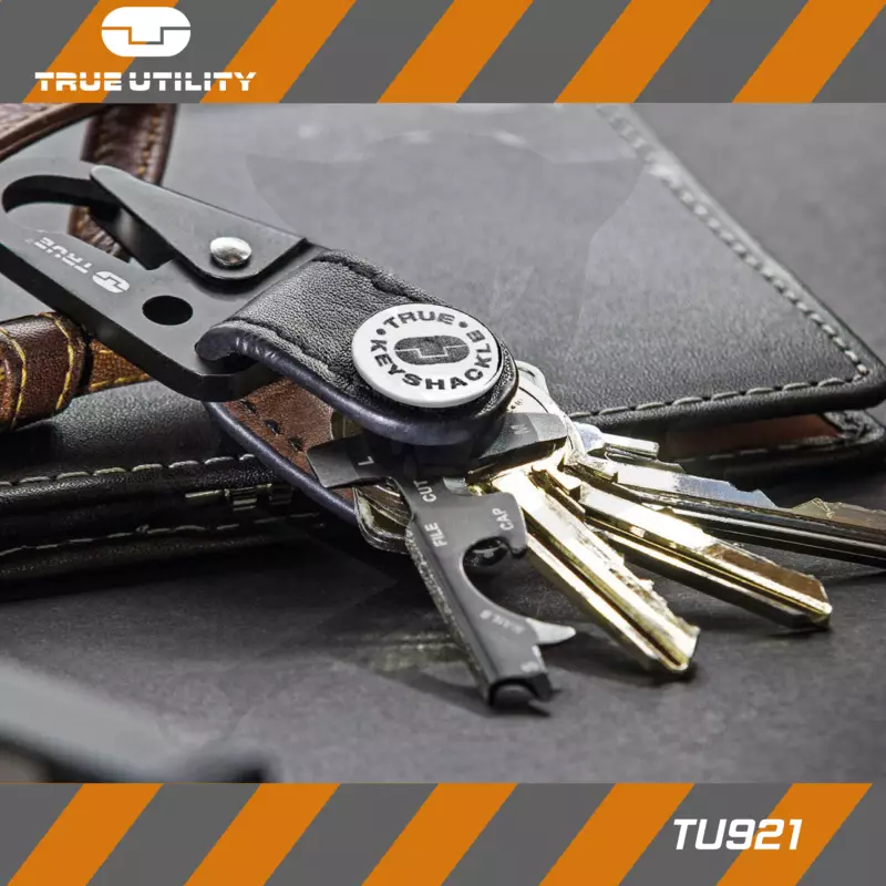 Multifunkciós szerszám, KEYSHACKLE+ 7in1 valódi bőr heveder - True