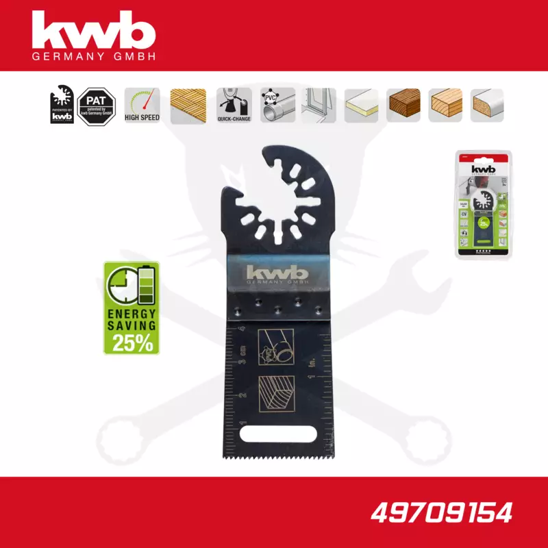 Multifunkciós tartozék vágófej beszúró fej 34x44 mm AKKU TOP - KWB