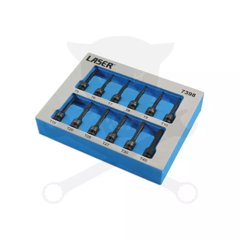 Légkulcsfej készlet 1/4" Torx T5-T40 - hosszú profil 12 db-os