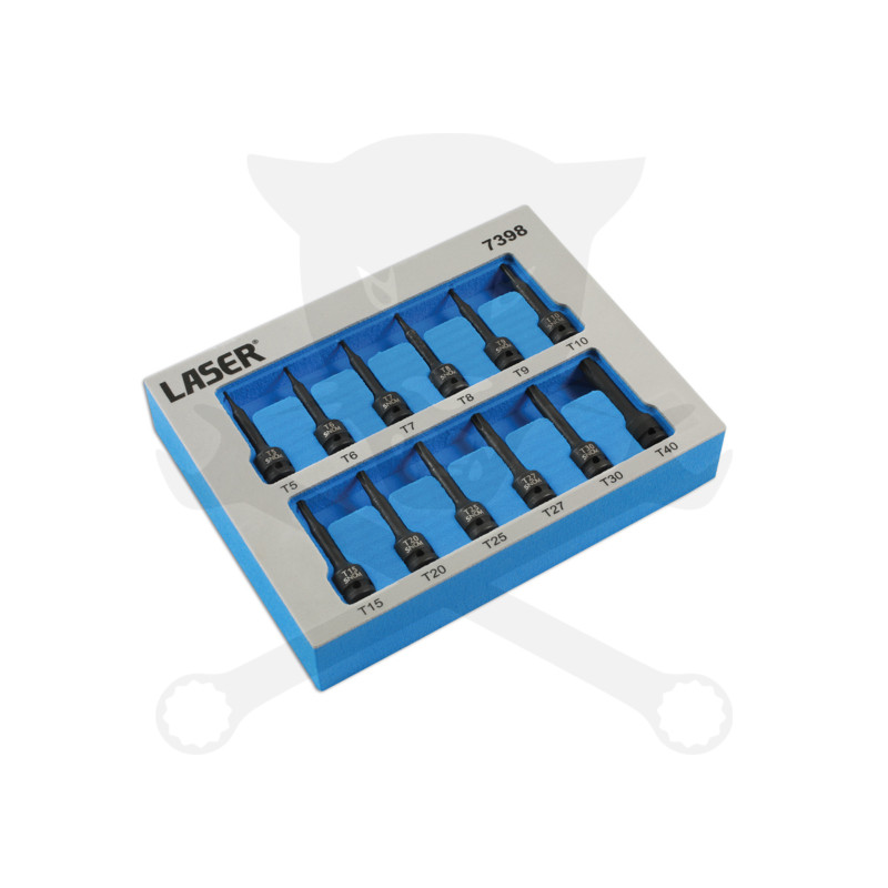 Légkulcsfej készlet 1/4" Torx T5-T40 - hosszú profil 12 db-os