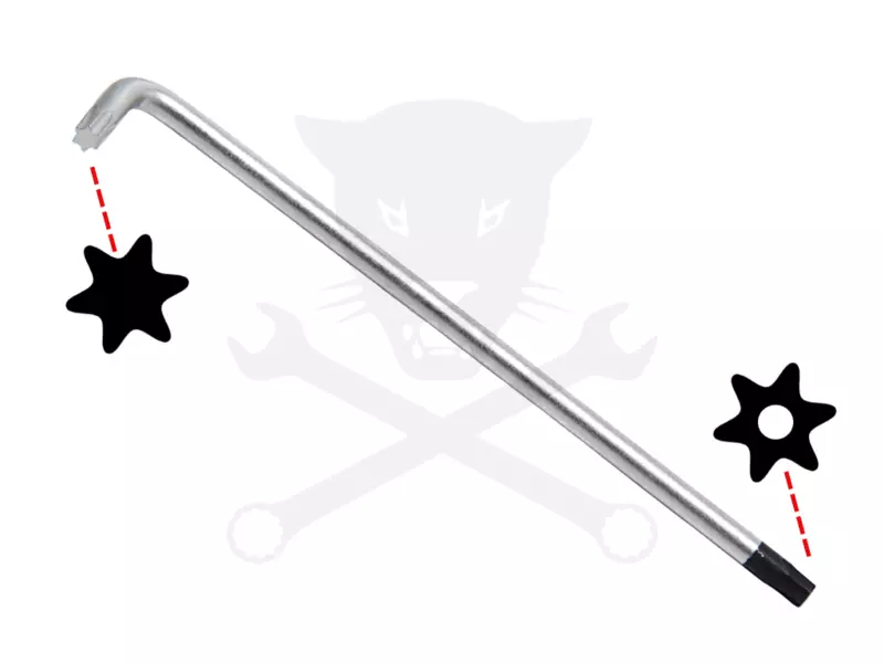 Torxkulcs "L" alakú extra hosszú T40 torx-lyukas torx - BGS