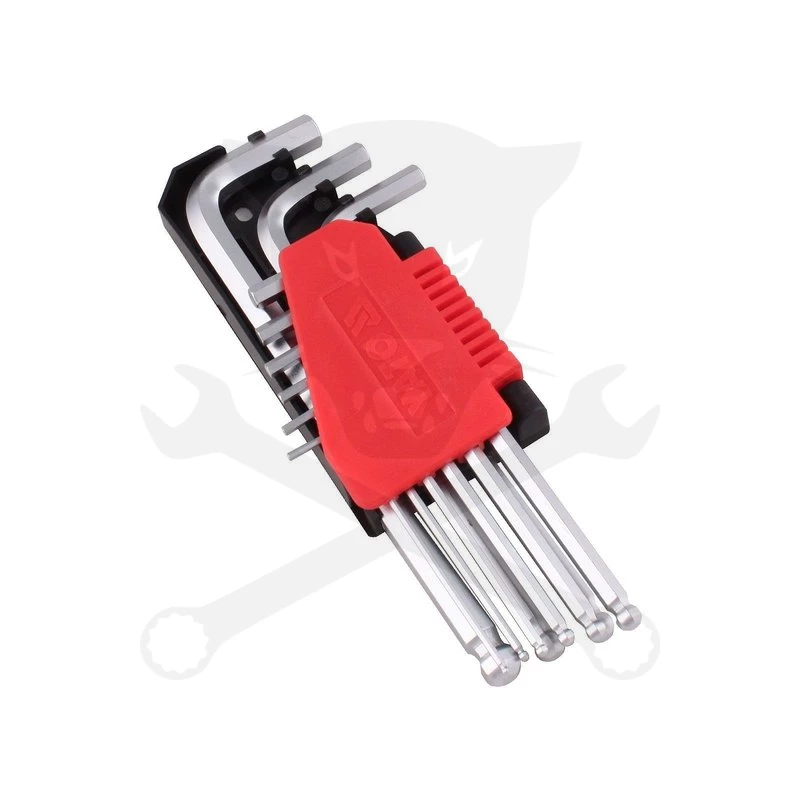 Imbuszkulcs készlet 9 db-os gömbvégű 2-10 mm - Yato
