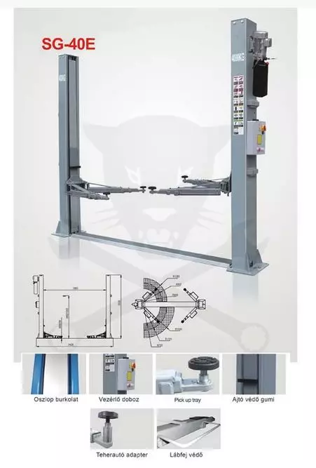 Emelő gépkocsi csápos 4 tonnás + tartozék csápmagasító adapter készlet