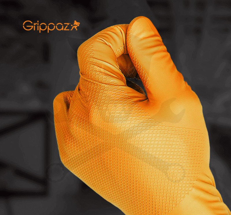 Kesztyű Grippaz 100% Nitril 11/XXL - dobozos 50 db-os - NARANCS  BF22