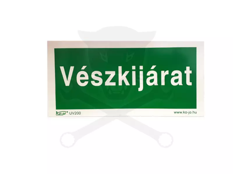Tábla utánvilágítós öntapadós Vészkijárat 200x100 UV200