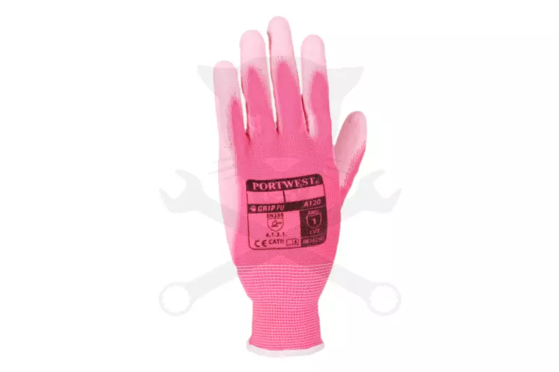 Kesztyű Buck pink - rózsaszín PW poliuretán tenyér 07-es S