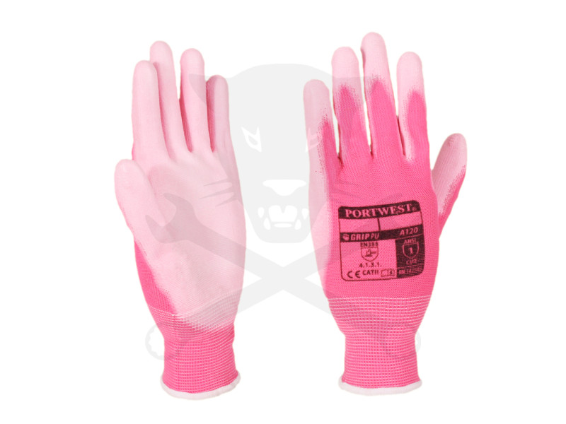 Kesztyű Buck pink - rózsaszín PW poliuretán tenyér 07-es S