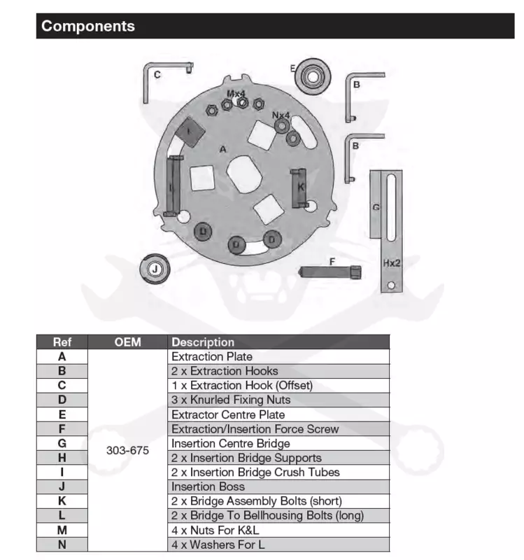 Kuplungszerelő DCT 250 váltó -dupla kuplunghoz- OEM 307-675 - FORD