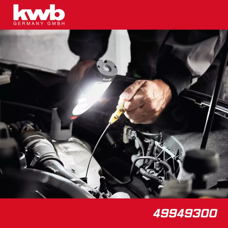 Szerelőlámpa LED 01 COB + 1 ledes dönthető akkus 422 lm - KWB