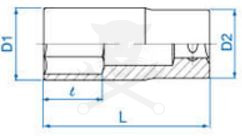 Dugókulcs - crowafej 1/2" 6 lap hosszú 41 mm KingTony