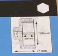 Légkulcsfej 1" 6 lapú normál 100 mm-es HGV tengelyanyához