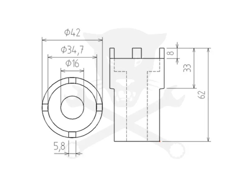 Körmös dugókulcs készlet spec. 5 db-os Mercedes Benz 107-114-115-116-126