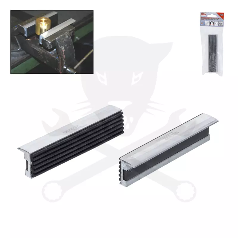 Satuhoz lágy-pofa 125 mm-es gumi betétes 2 db-os - mágneses kivitel BGS
