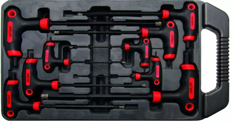 Imbuszkulcs készlet T-nyelű 9 db-os 2 - 10 mm-ig - Kraftmann
