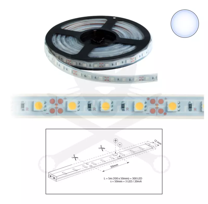 Szalag LED 5050 kültéri 60 db/m - 6500K - ELMARK
