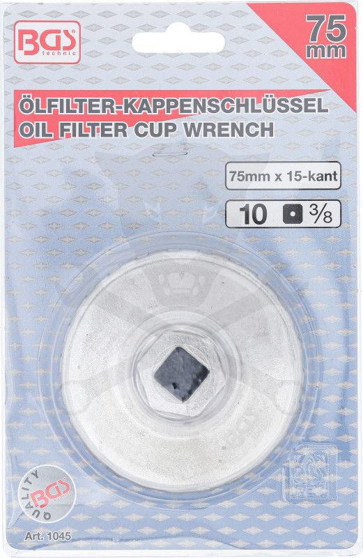 Olajszűrő leszedő kupak  75 mm x 15 lap Alu