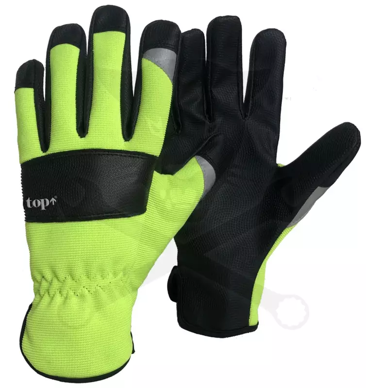 Kesztyű - munkakesztyű - műbőr erősített FLUO 11/XXL