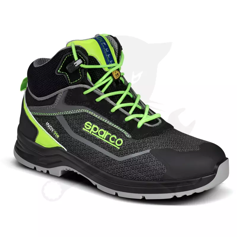 Munkavédelmi bakancs SPARCO - Indy-He Ranger S3S ESD fekete-zöld 37