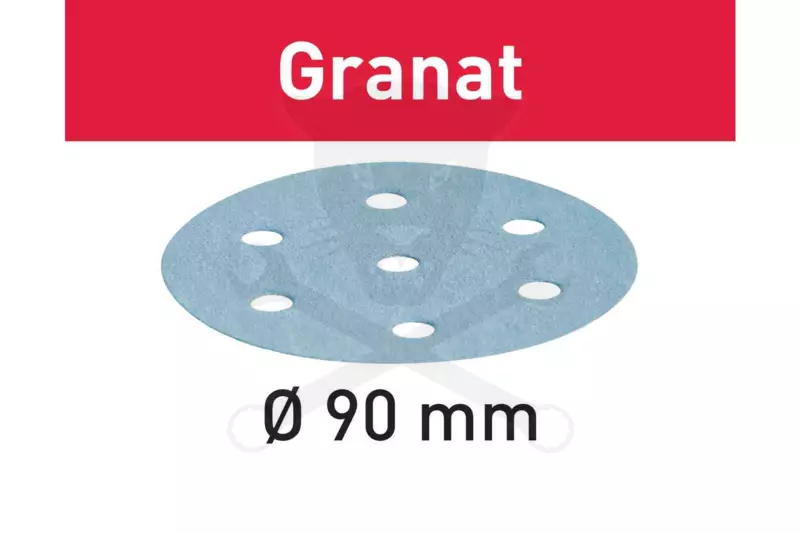 Csiszolópapír, tépőzáras 90 mm STF D90/6 P100 GR/100 Granat 100 db