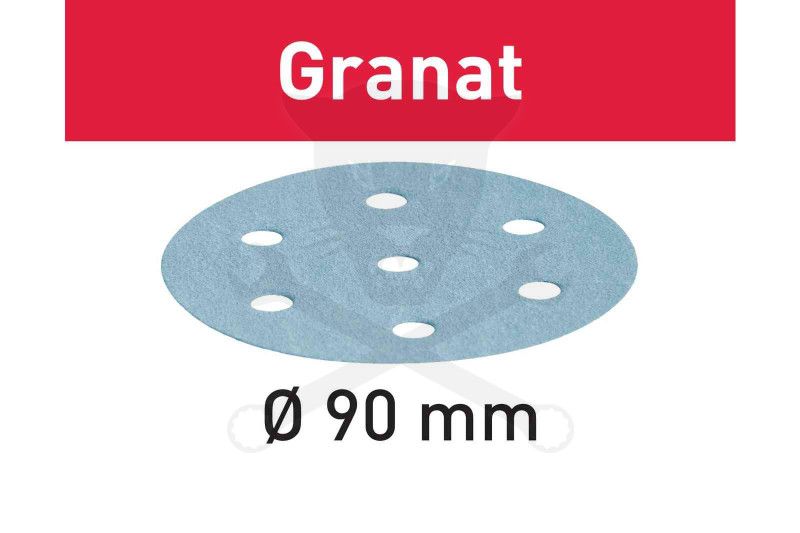 Csiszolópapír, tépőzáras  90 mm STF D90/6 P150 GR/100 Granat 100 db