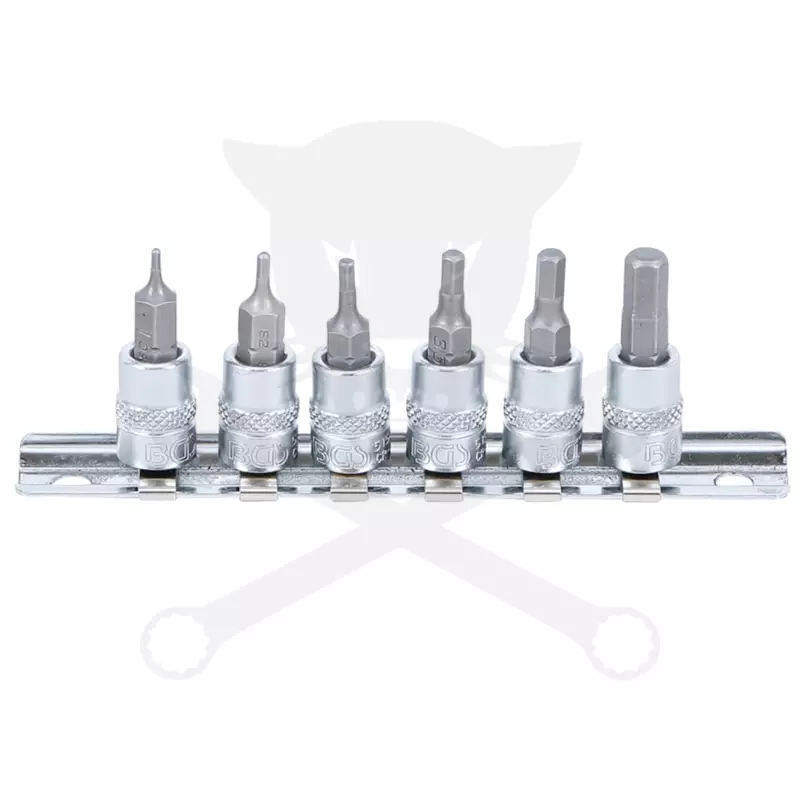 Rátűzőkulcs - crowa+bit készlet 1/4" imbusz 1.5-6 mm 6 db-os BGS