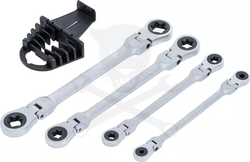 Torx csillagkulcs készlet 4 db-os csuklós - 8 méret: E6 - E24 - BGS
