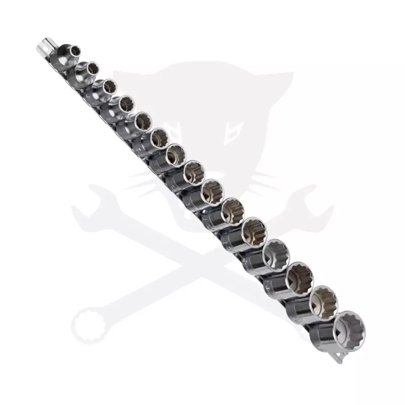 Dugókulcs - crowafej készlet 1/2" 12 szögű COLOS rövid 15 db-os Genius