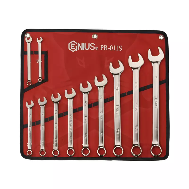 Csillag-villáskulcs készlet 11 db polírozott - colos 5/16" - 1" - Genius