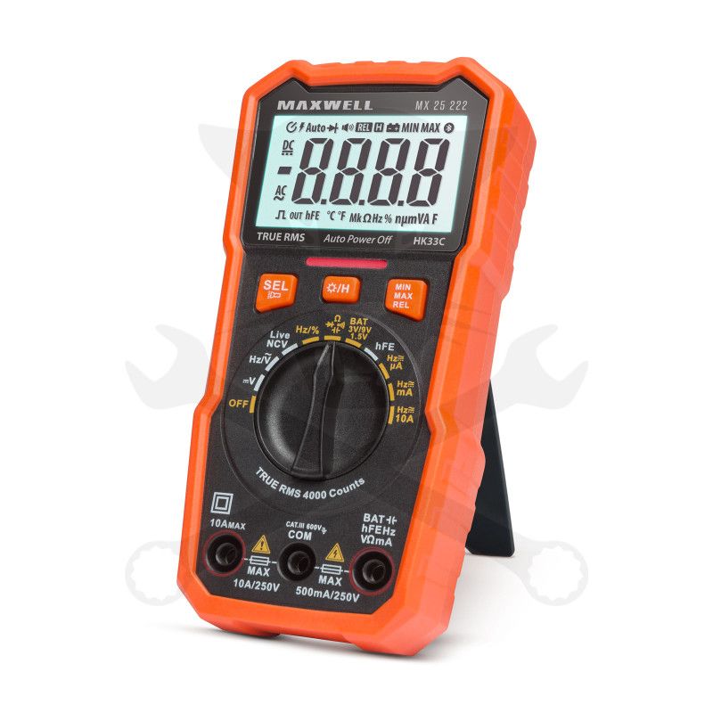 Multiméter, digitális DC 600V / AC 600V + Lámpa és Elem teszter