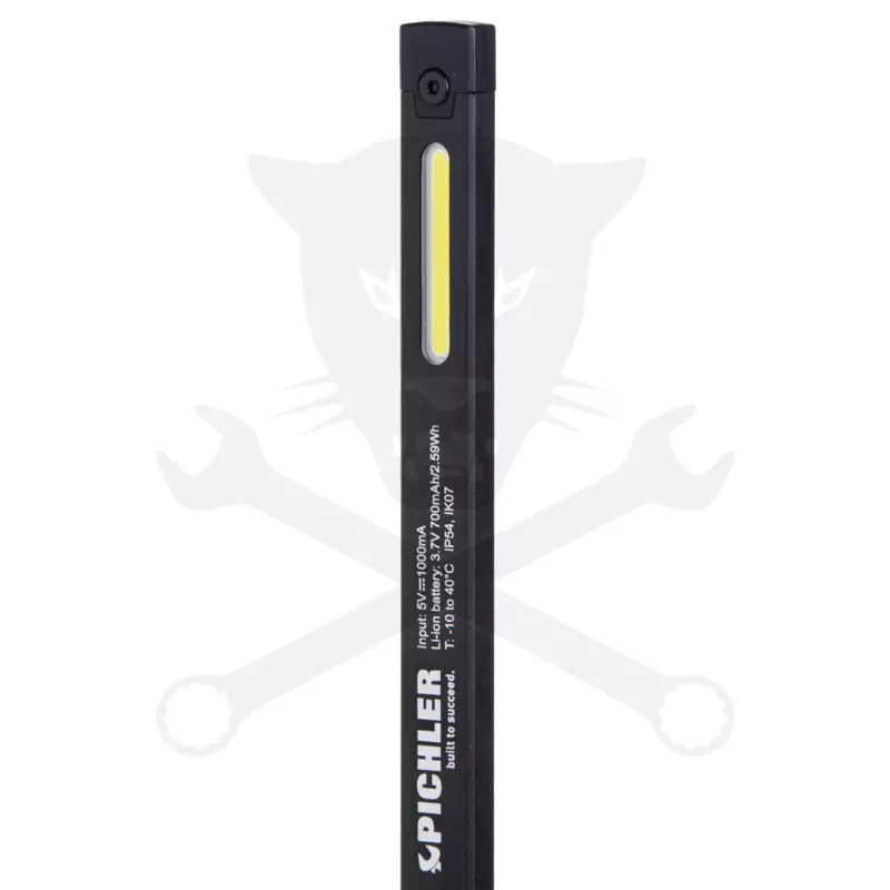 Szerelőlámpa LED COB ledes 7 mm vékony 3 funkciós akkus USB + mágnes