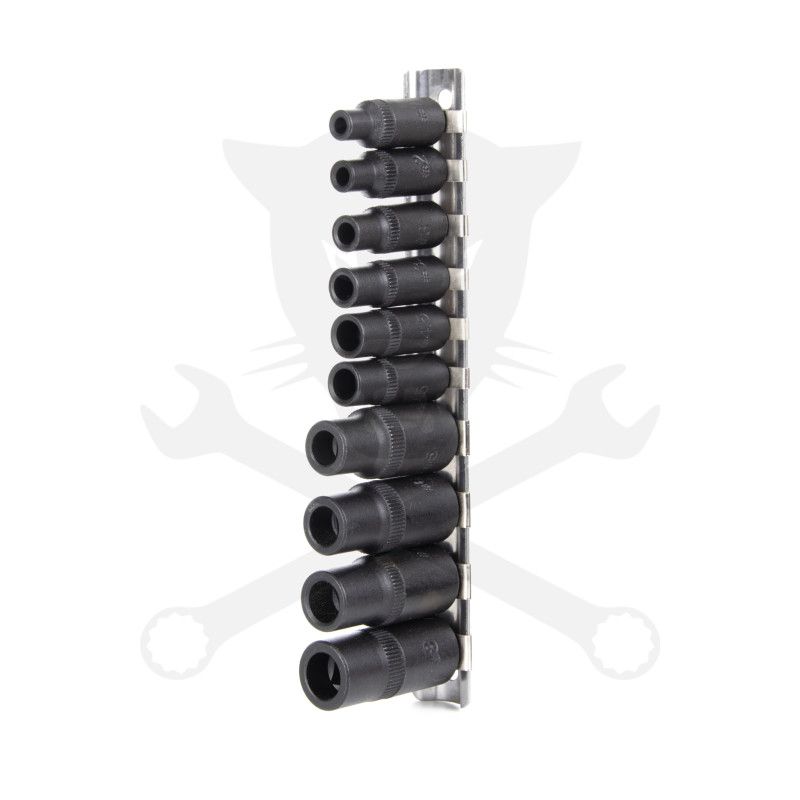 Adapter készlet menetfúrókhoz 10 db-os 4 lapú M1.5-M12 -mágneses