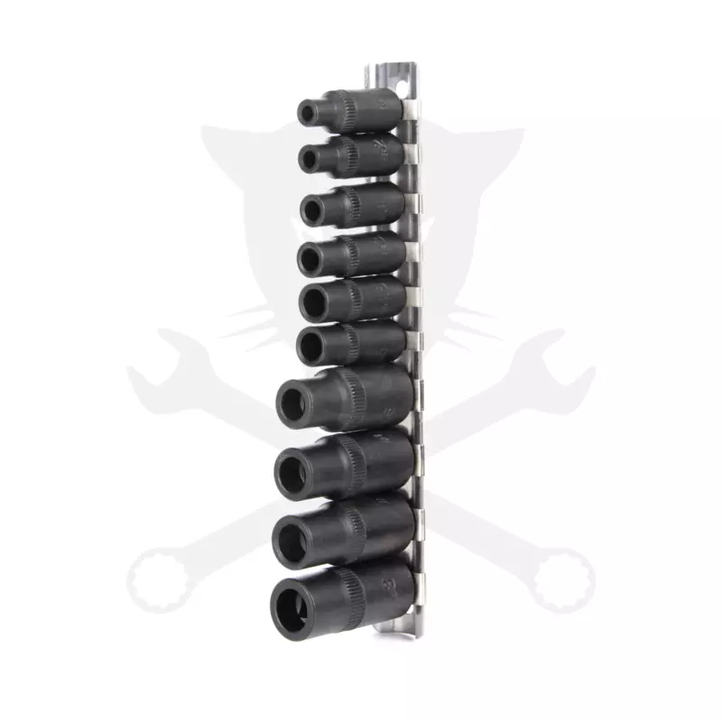 Adapter készlet menetfúrókhoz 10 db-os 4 lapú M1.5-M12 -mágneses