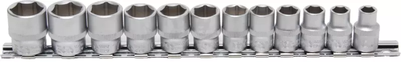 Dugókulcs - crowafej készlet 3/8" 6 lapú normál 8-19 mm 12 db-os BGS