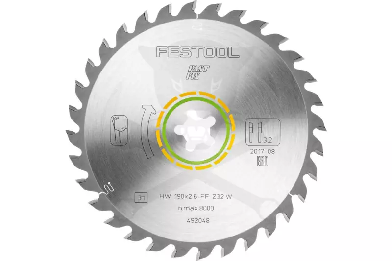 Körfűrészlap, keményfémlapkás fához 190x2.6 mm FF W32 - Festool