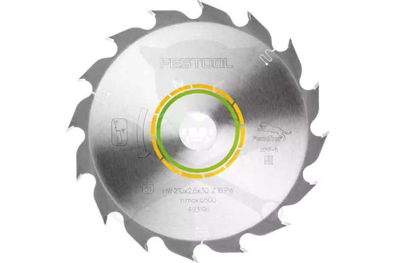 Körfűrészlap, keményfémlapkás fához 210x2.6x30 mm PW16 - Festool
